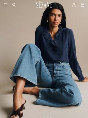 Sezane silk Chlo blouse